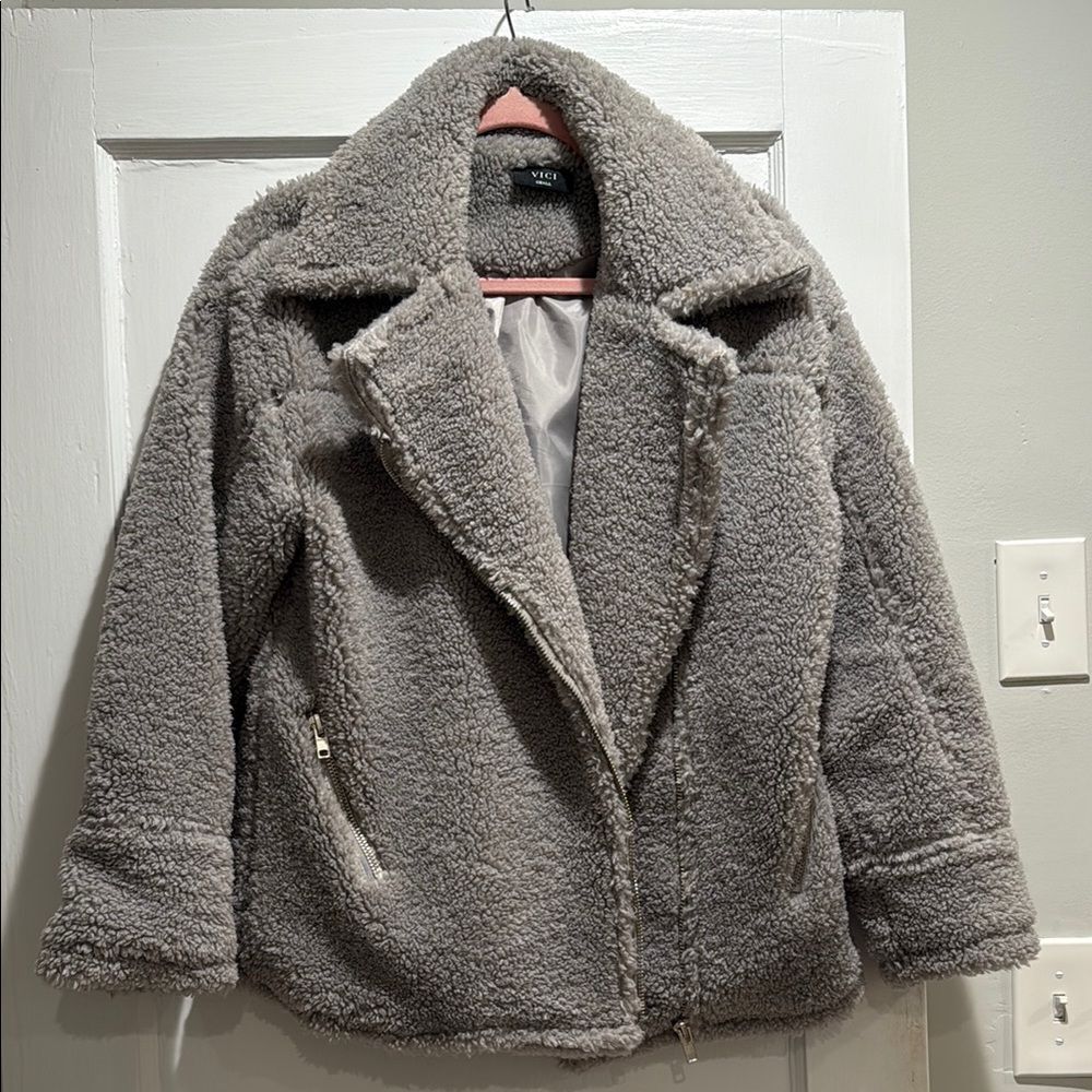 Vici Gray Sherpa Jacket
